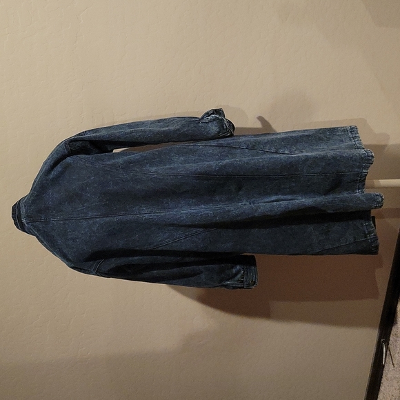 Vintage Blue Zone Denim Trench Coat Jacket - Picture 3 of 12